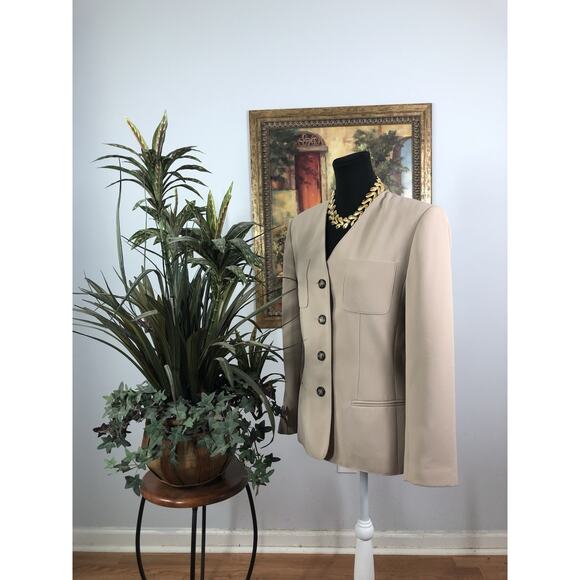 Le Suit Paris New York Women Jacket 4 Buttons Front Office Siren Preppy Size 8 - Picture 4 of 9